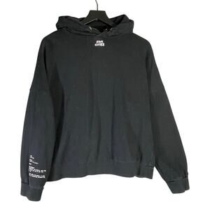 H&M Five Cities Hoodie XS‎ Black Pullover Sweatshirt Graphic Print Los Angeles